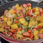 Batata com salsicha