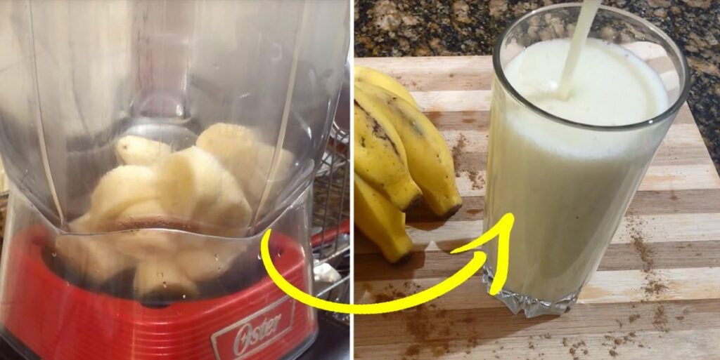 leite de banana feito em casa