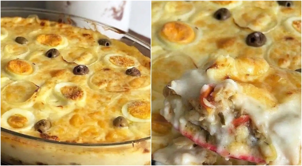 creme de bacalhau gratinado com mandioca
