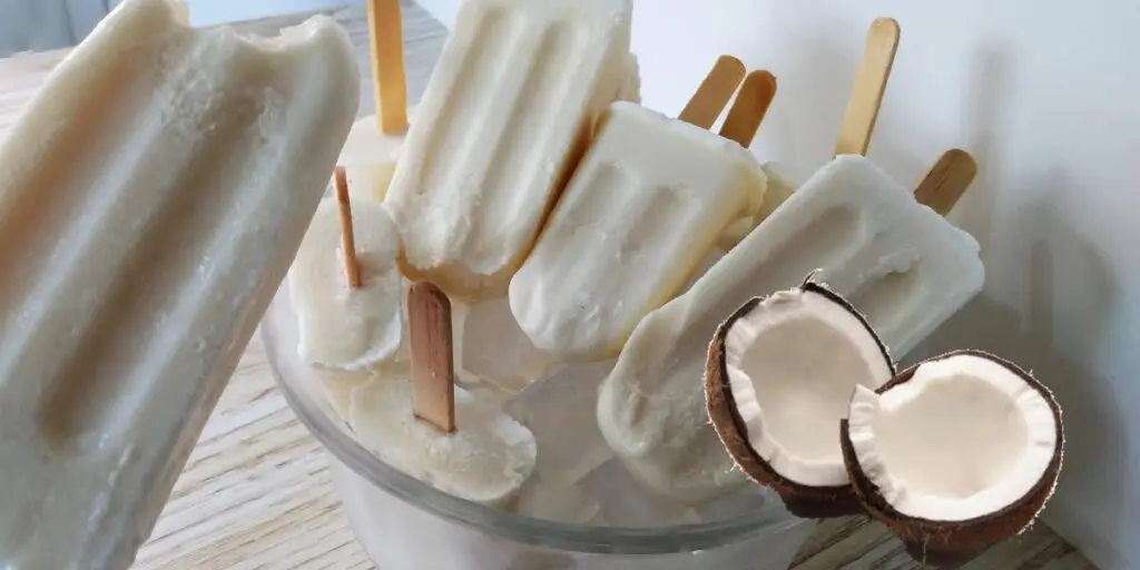 picolé de coco e massa de coco